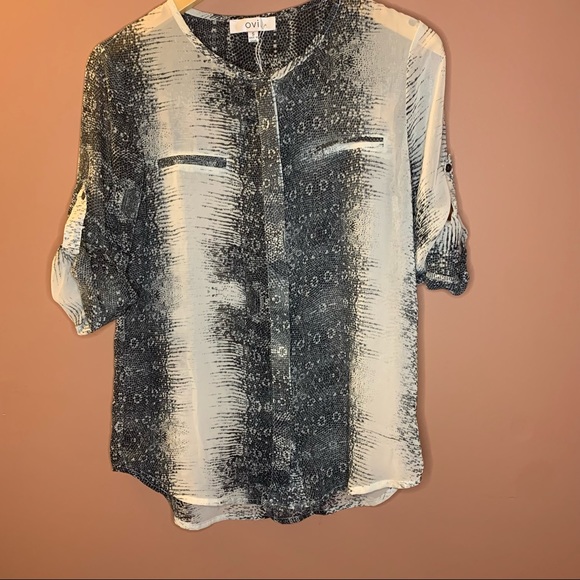 NWOT L/S Chiffon Blouse - Picture 4 of 6